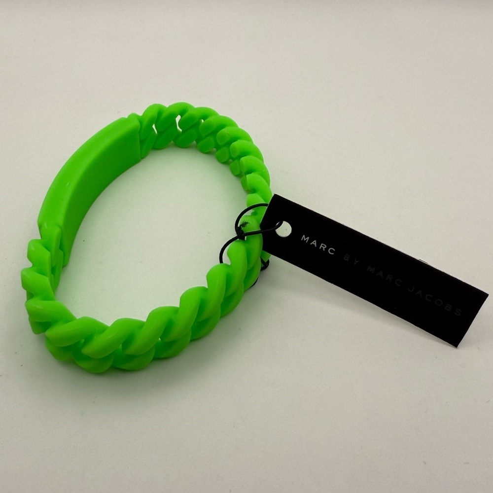 Marc By Marc Jacobs Silicone Green Silicone Rubber Braided Bracelet NWT - Picture 2 of 6